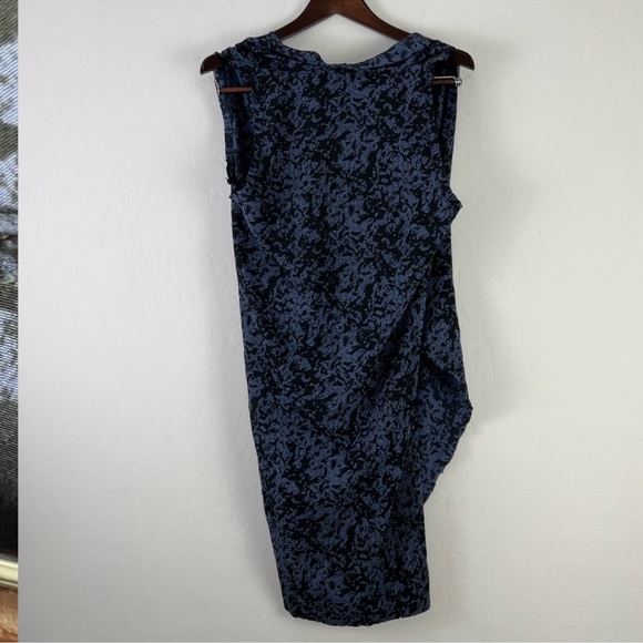 Piperlime Collection Blue Black Abstract Print Sleeveless Midi Dress Size S - Picture 8 of 10